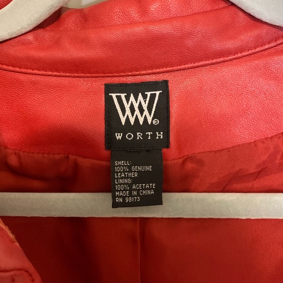 Women’s Worth leather jacket Red - Picture 3 of 5